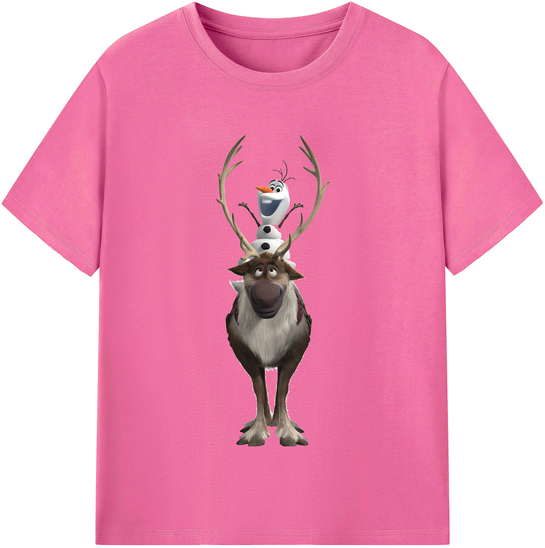 （画像用） アナと雪の女王 アンナ エルサ Frozen Anna Elsa レディースカジュアルプリントTシャツ（綿100％）